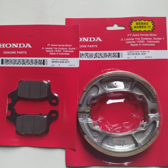 KAMPAS REM DEPAN BELAKANG HONDA VARIO 125 FI/VARIO 125 LED/VARIO 150/ORI-HGP