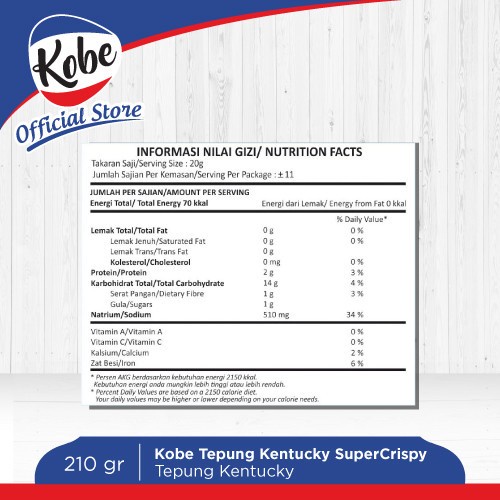 

Fe01Gg Kobe Tepung Ayam Kentucky Super Crispy 210Gr F30E1F111