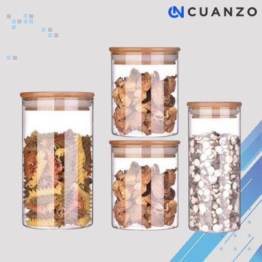 One Two Cups Toples Penyimpanan Makanan Glass Storage Jar / Toples Kue Kering Kacang jajan Lebaran Plastik Kaca Putar Unik Set / Wadah Simpan Sereal Snack Permen kacang Bening kedap Udara / Jar Container Wadah Makanan Ringan Bumbu Dapur Serbaguna Murah