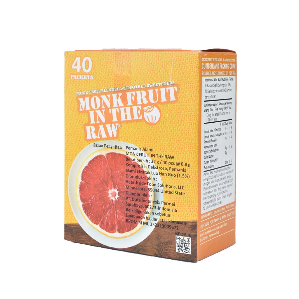 Monk Fruit In The Raw 40 Packets (1 Box)