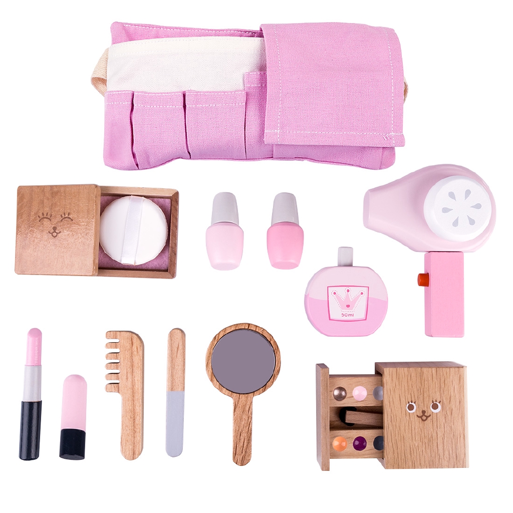 wooden play makeup set