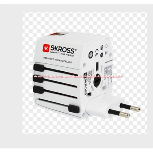 Skross World Adapter Muv Micro 2Pole Alat Saklar Colokan Internasional USB Skros Travel Adaptor Pro Light Usb World