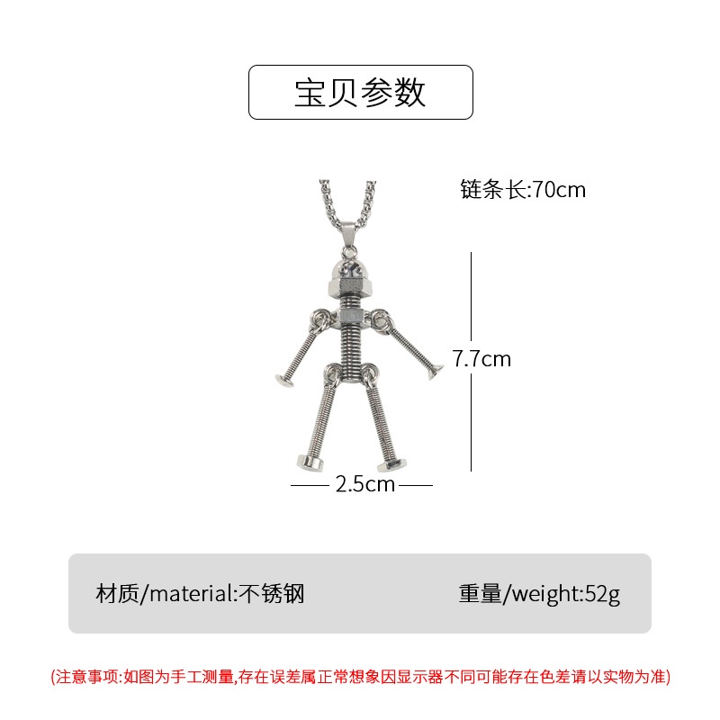 Kalung Rantai Panjang Desain Robot Unik Gaya Jepang Korea Untuk Pria Dan Wanita