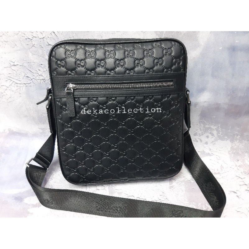 TAS SELEMPANG GUCCI KULIT ASLI FULL EMBOSS