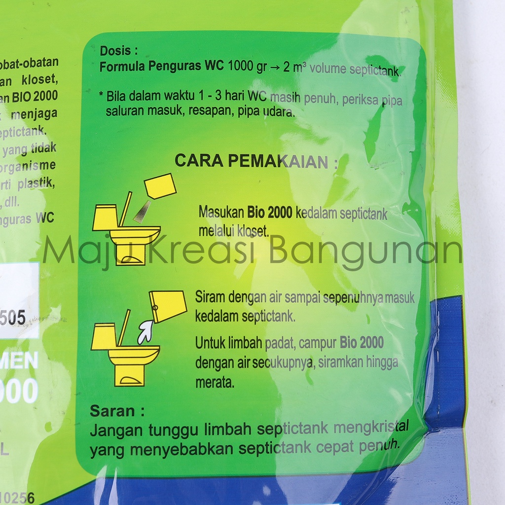 BIO 2000 Obat Formula Penguras WC Anti Sumbat Mampet Kloset Toilet Septic Tank 1000 Gram BIO2000 1000gr 1000g