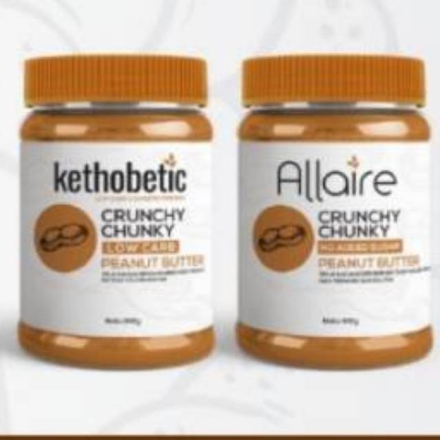 Allaire Crunchy Chunky Peanut Butter / Coklat Peanut Selai Kacang untuk Diet Keto