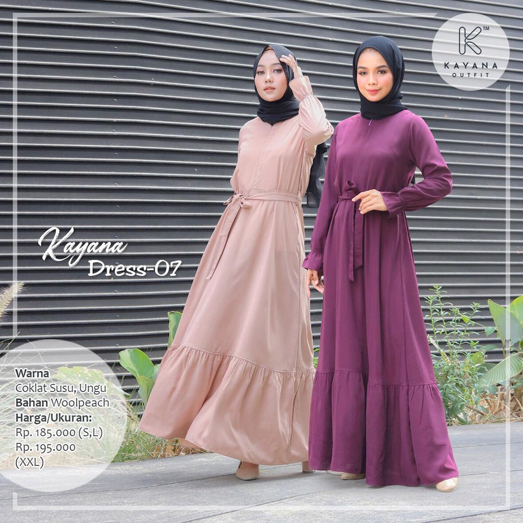 KYN Dress 07 - Dress Wanita Kekinian Bahan Wolfis Premium