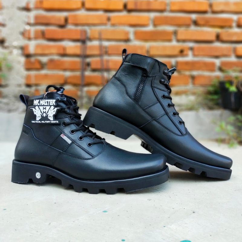 Sepatu Pdh Tni Polri Security Satpam Kulit Sapi Asli Berkualitas Merk MR.MASTER Untuk Dinas Kerja Kantor Formal