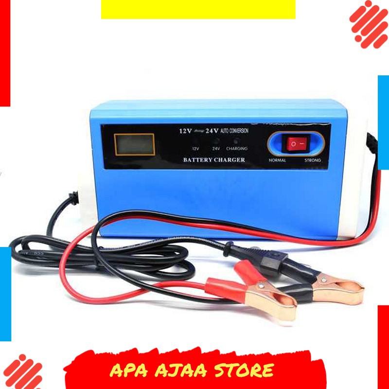 Termurah ! Taffware Charger Aki Mobil Motor Lead Acid 12-24V 10A with LCD - UD21