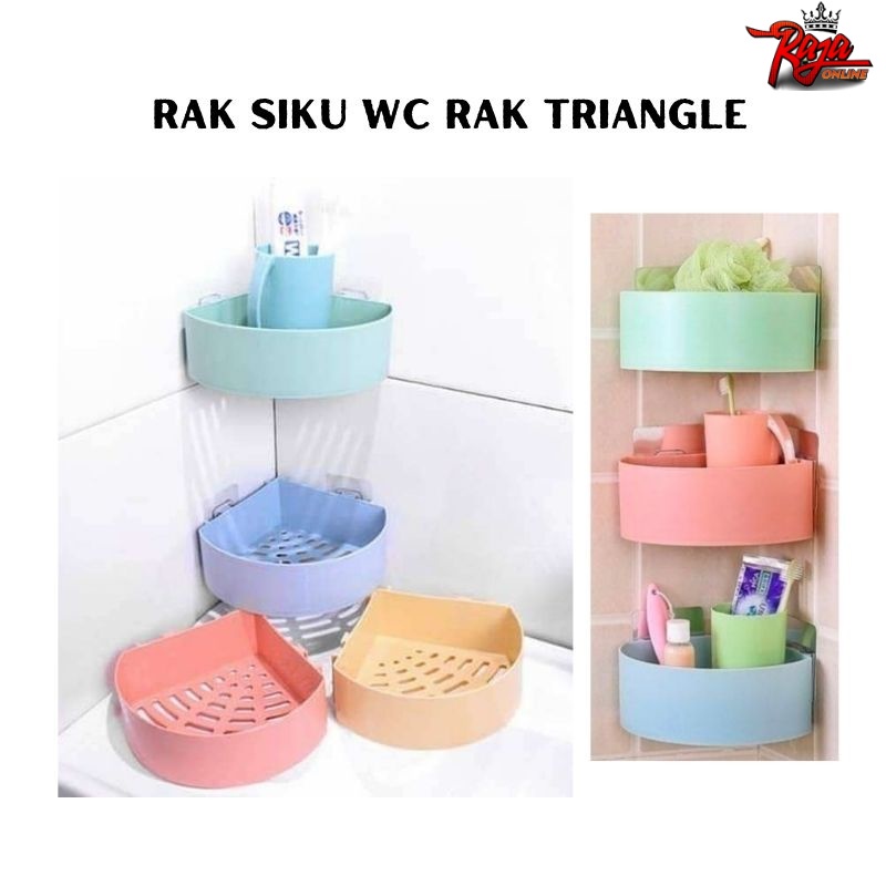 RS10 - Rak Sudut Kamar Mandi Tempel Plastik / Rak Siku Wc Rak Triangle Rak Serbaguna