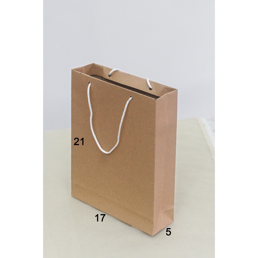 

Paper bag polos paperbag coklat 17x5x21 tas kertas Goodie Bag