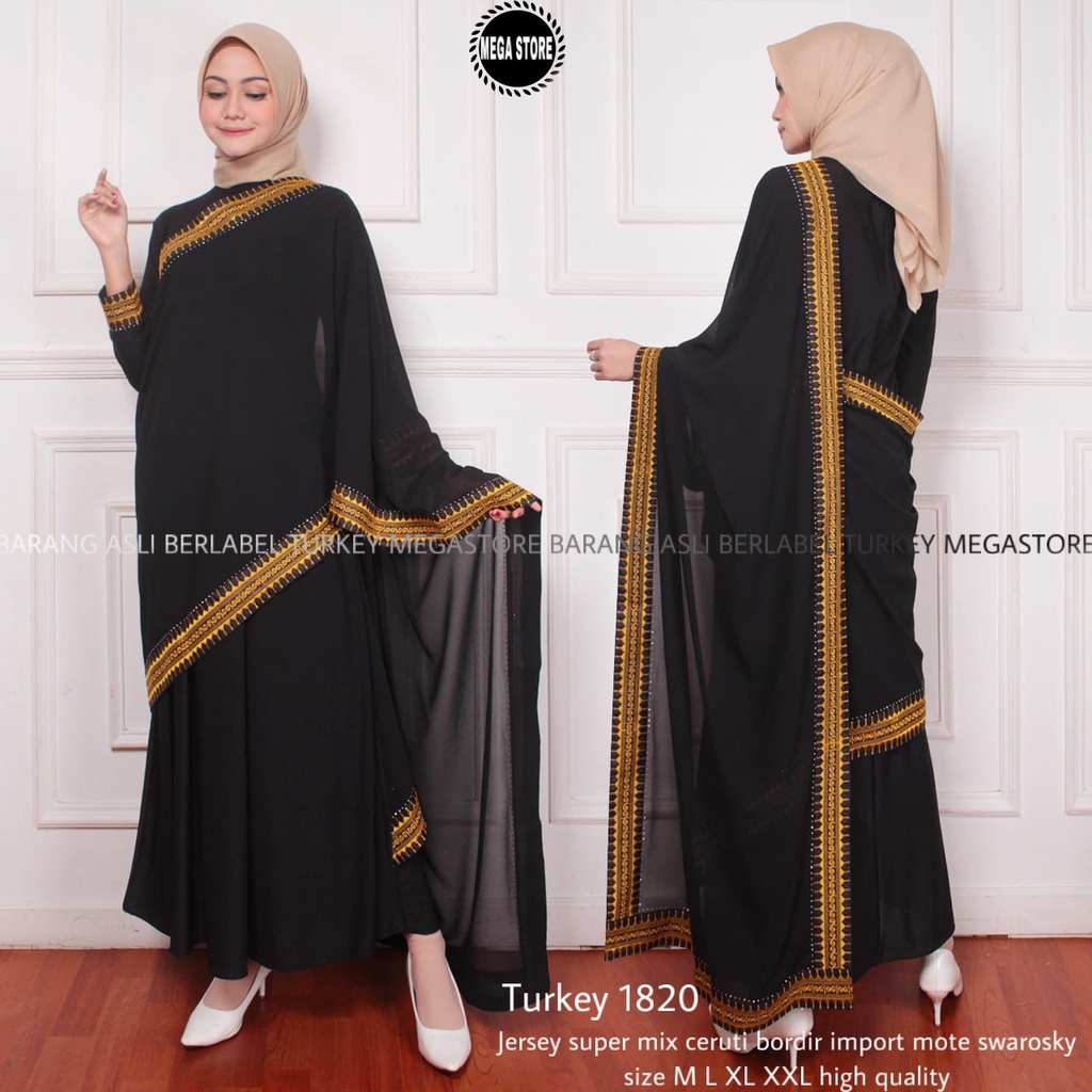 Gamis Abaya Turkey Ori Mega Store Best Seller Abaya Turki Megastore Terbaru Mewah