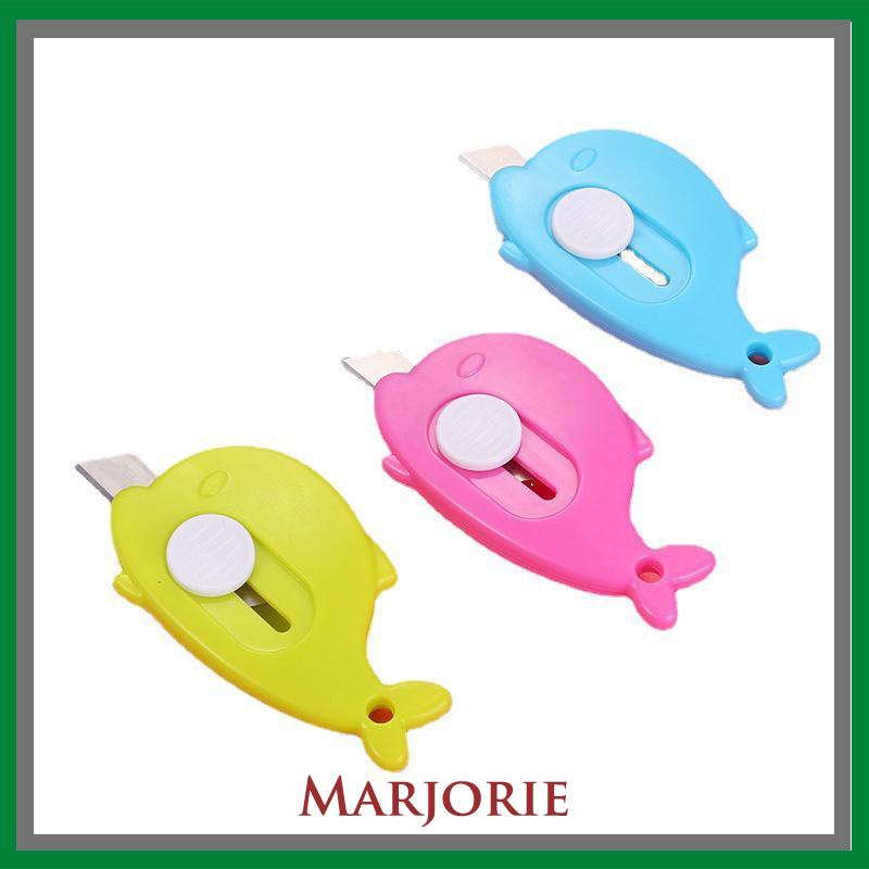 Mini Kartun Pemotong Utilitas Kecil Portabel Pemotong Unboxing Wortel Dolphin Whale Art Paper Cutter-MJD