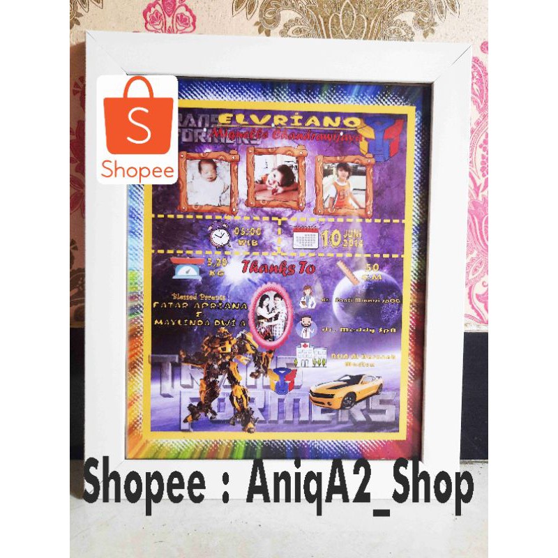 Biodata Bayi Biodata Anak Figura Kaca Bingkai Frame