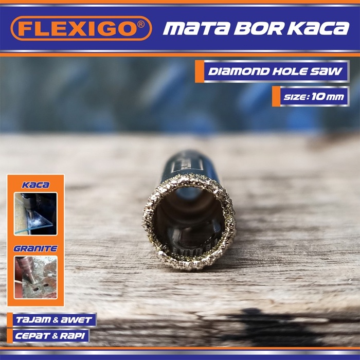 Mata Bor Kaca  Dan Granite 10 mm Original Flexigo Diamon Hole Saw