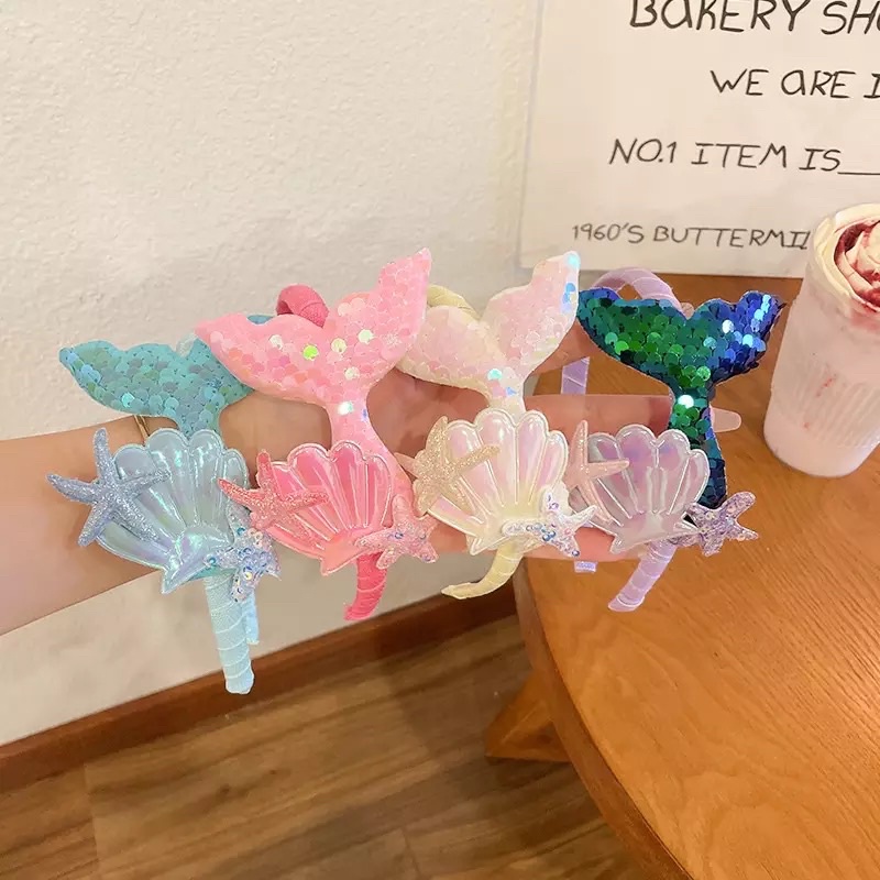 Bando Anak Korea Mermaid Jepitan Pita Aksesoris Rambut Anak Korea Lucu Terbaru