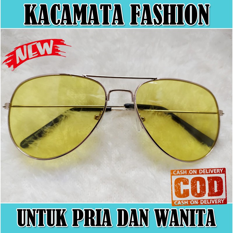 Kacamata Fashion Pria Wanita Model Aviator Lens Transparan multicolor Kaca mata Aviator Unisex