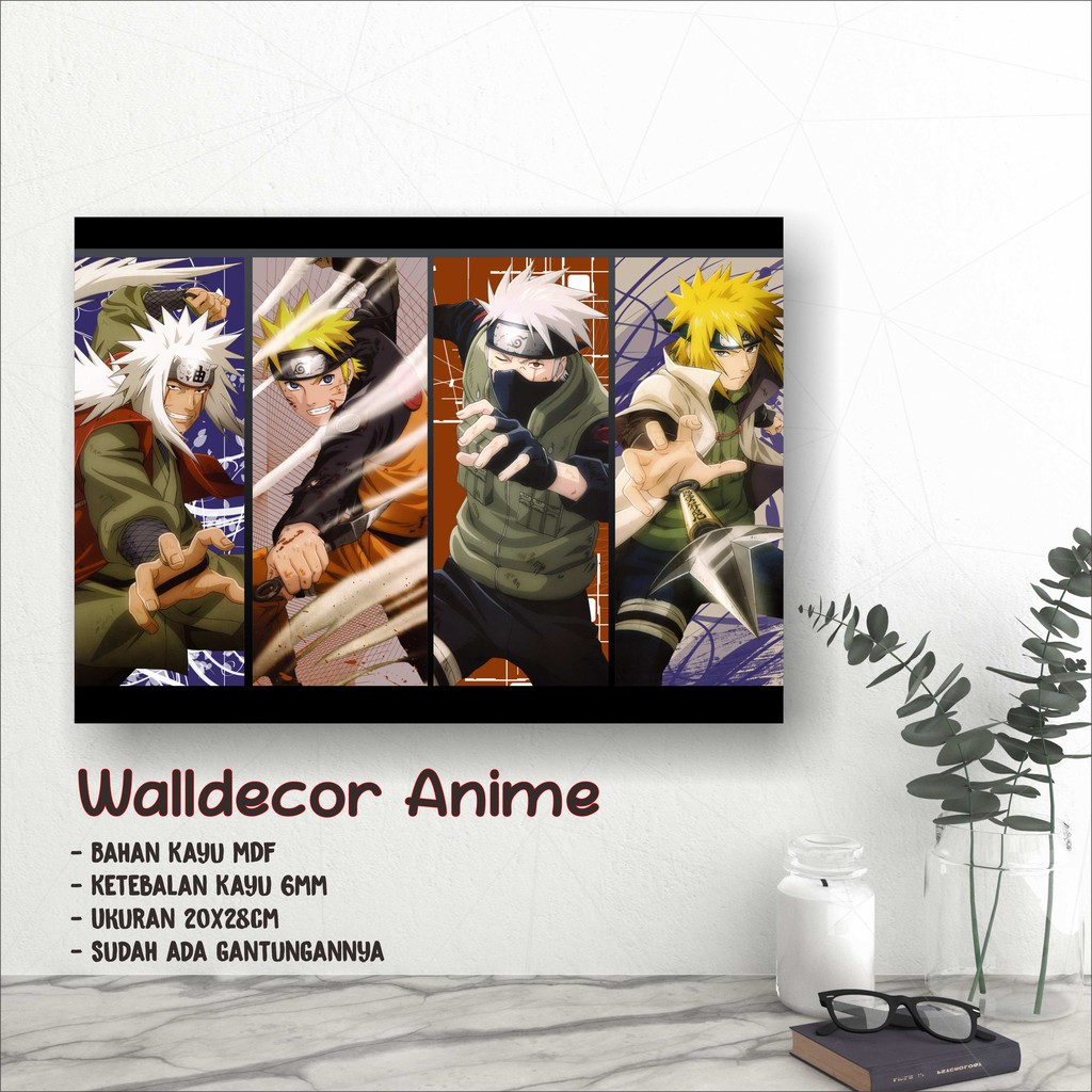 Walldecor Anime Besar Naruto Ukuran 20x28cm Wall Decor Poster Kayu Hiasan Dinding KPOP Korea