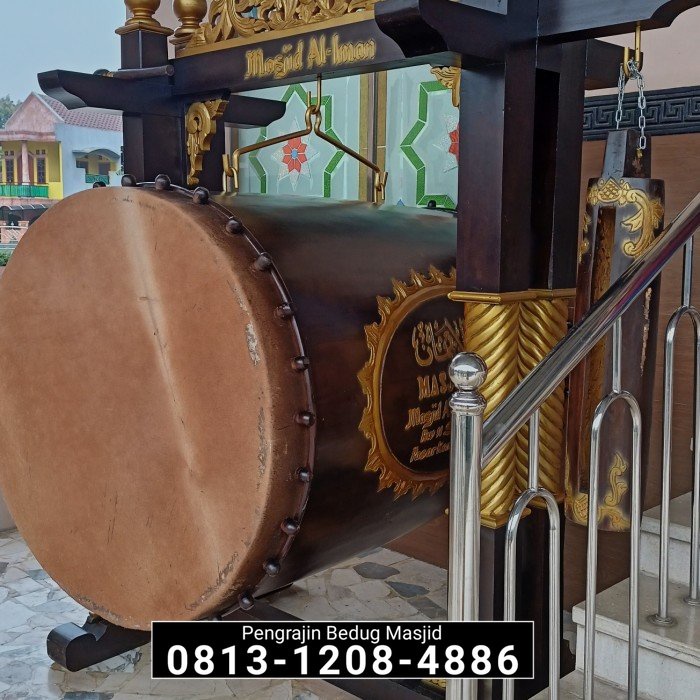 ( Bayar Setelah Besug Sampai Lokasi Anda ) Bedug Masjid Besar Beduk Masjid Kayu Jati Kulit Sapi Kuli