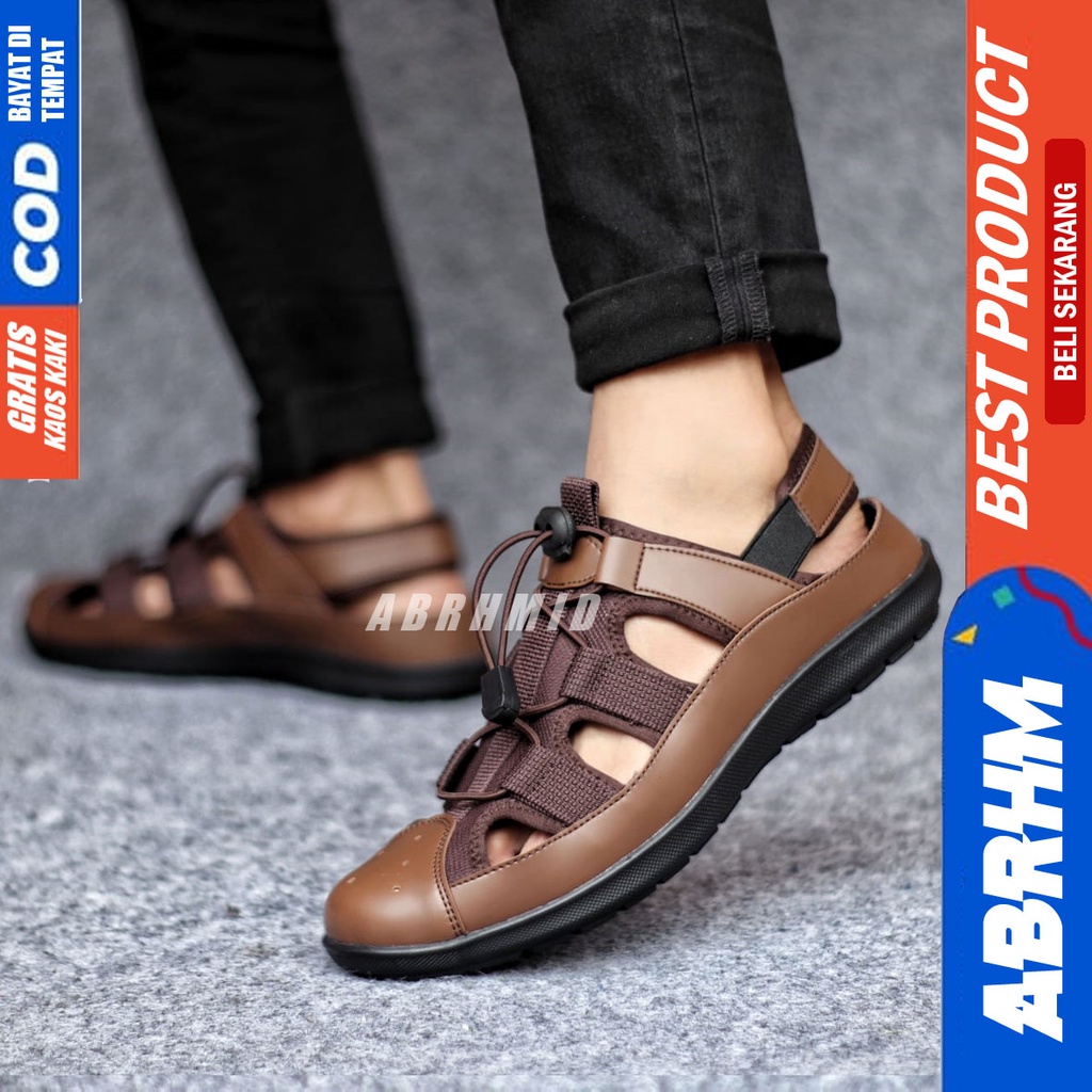 ABRHM x LEXA Sepatu Casual Slop Kasual pria kulit Sintetis Santai Original