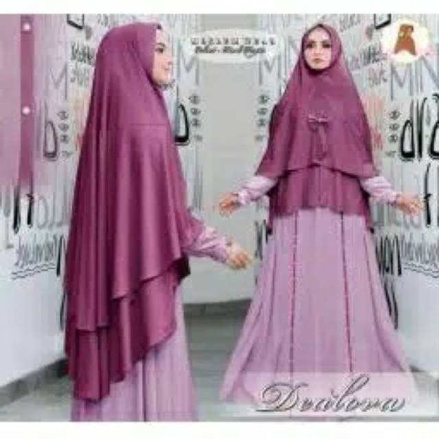 Gamis syari pesta bergo khimar 2lapis pad antem set dealova syar'i wudhu & busui friendly