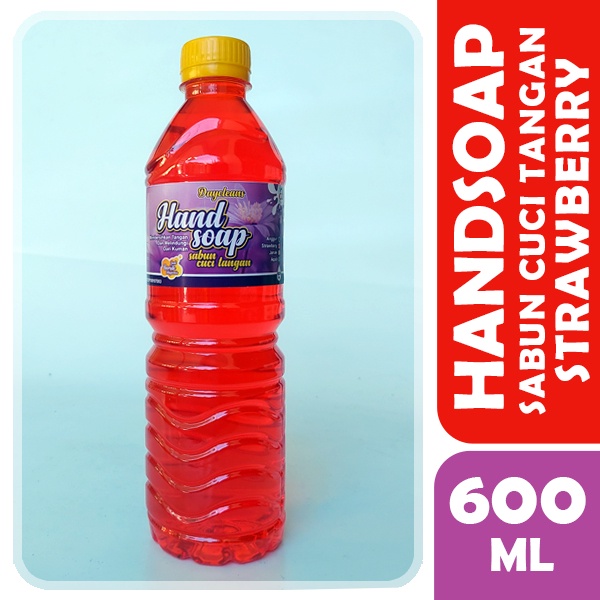 Handsoap hand wash 600 ml Sabun Cuci Tangan (STRAWBERRY - JERUK - APEL - ANGGUR)