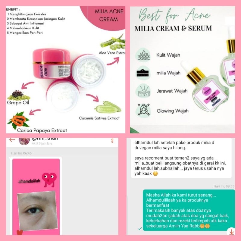 MILIA CREAM & SERUM || SERUM MILIA || CREAM MILIA || SERUM JERAWAT MILIA || SERUM JERAWAT