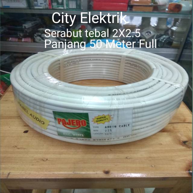 Kabel Listrik Serabut Pajero 2X2.5 Panjang 50 Meter Full