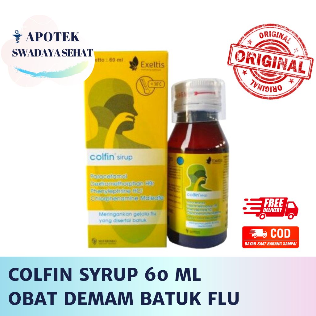 COLFIN SYRUP 60 ML - Obat Demam Batuk Pilek Flu Hidung Tersumbat