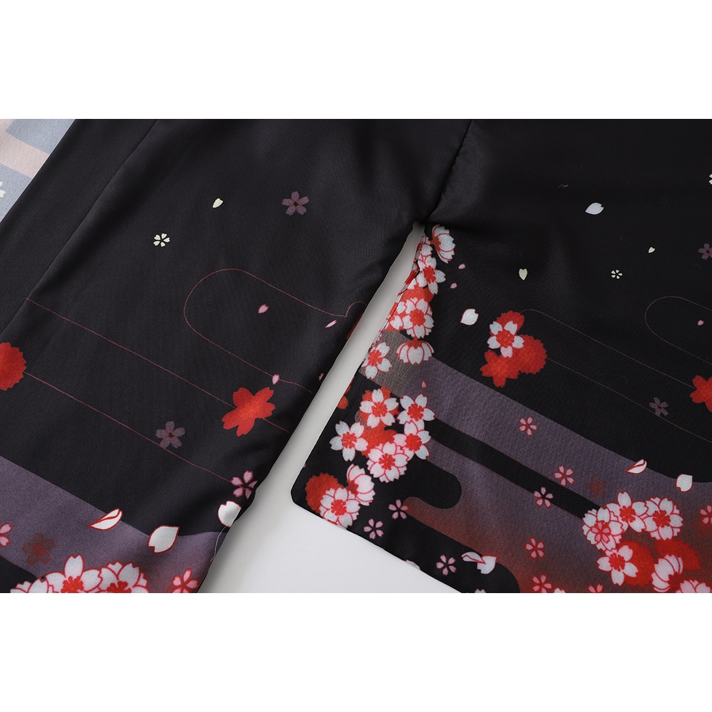 2021 Fashion Street Cardigan Kimono Wanita Jepang Harajuku Kimono Longgar Pria Hitam Pakaian 2023