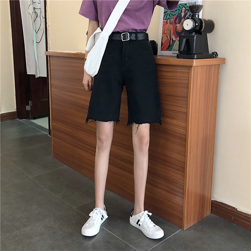 Hitam Shorts Jeans Pants | Celana Pendek Wanita Casual Korea Jumbo