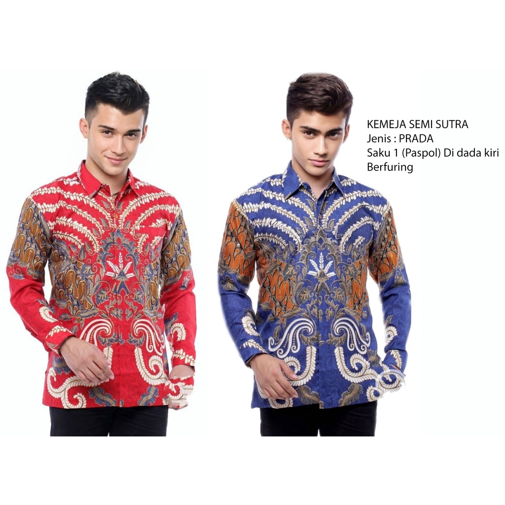 Kemeja Batik Semi Sutra Pria | Hem Batik Semi Sutra Pria | Kemeja Batik | SS0034