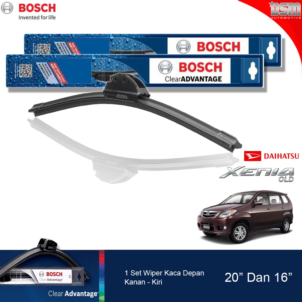 Bosch Clear Advantage Frameless / Wiper Frameless Mobil Daihatsu Xenia Lama 20&quot; dan 16&quot;/ Wiper Xenia