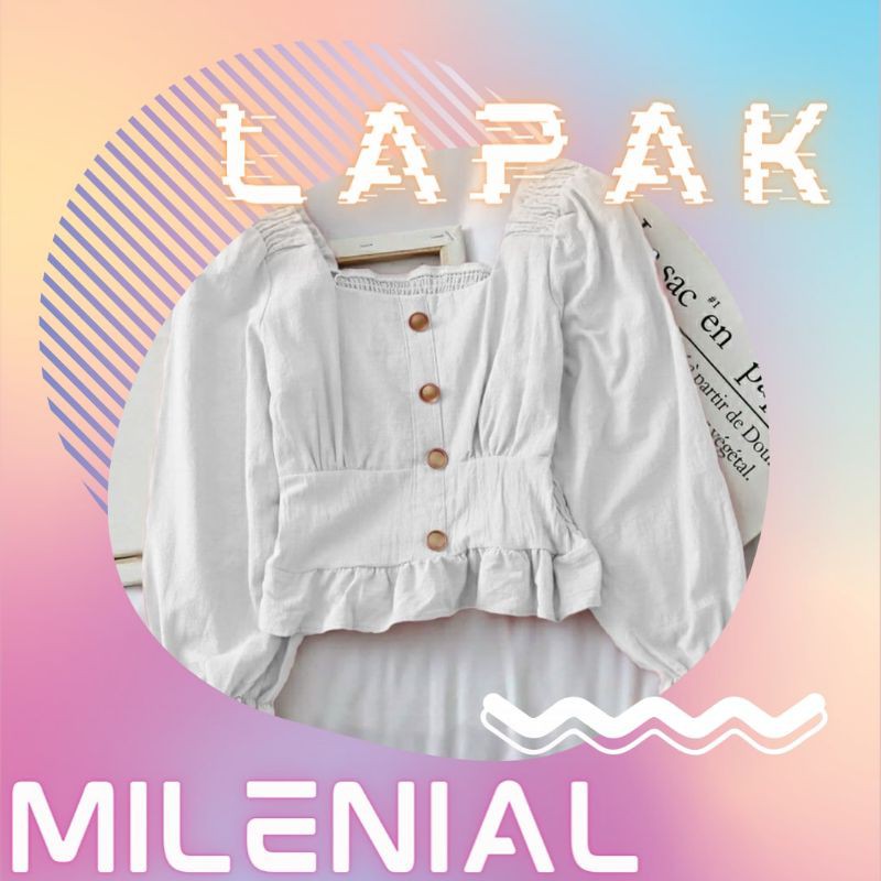 Blouse Long Sharita|Ezra Daisy Blouse Bordir Rufle Shirt Top Bordir Premium Hits Ootd Selebgram