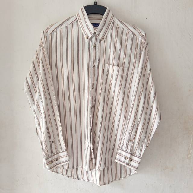 Kemeja stripes golden bear bekas second thrift preloved
