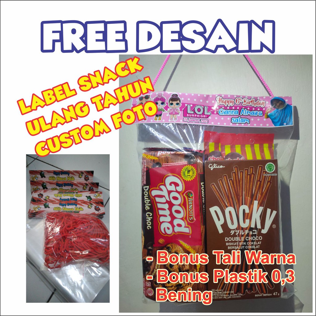 

Tas Ultah Label Ultah Jajan Snack Plastik Ulang Tahun