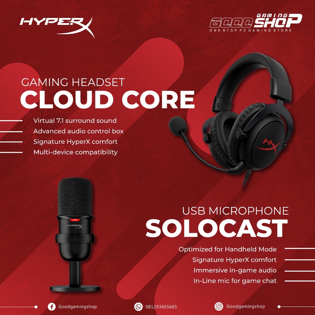 HyperX Streamer Starter Pack Gaming Headset and USB Microphone