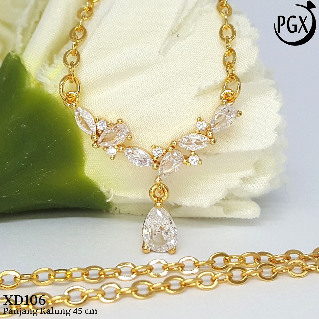 PGX Kalung Wanita Xuping Perhiasan Lapis Emas Aksesoris Fashion Premium - XD006