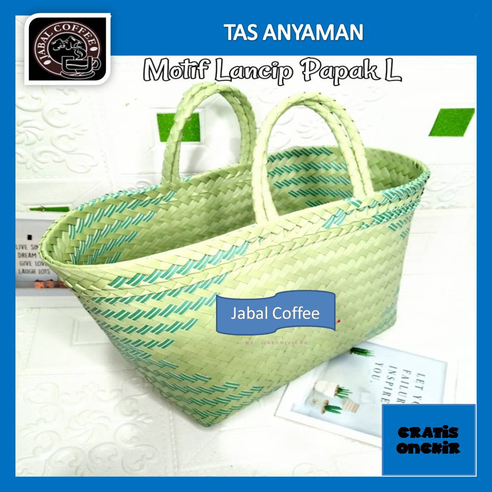 Tas Anyaman Tanggung Ukuran L / Tas Hajatan Souvenir / Tas Hampers Idul Fitri / Tas Belanja 03