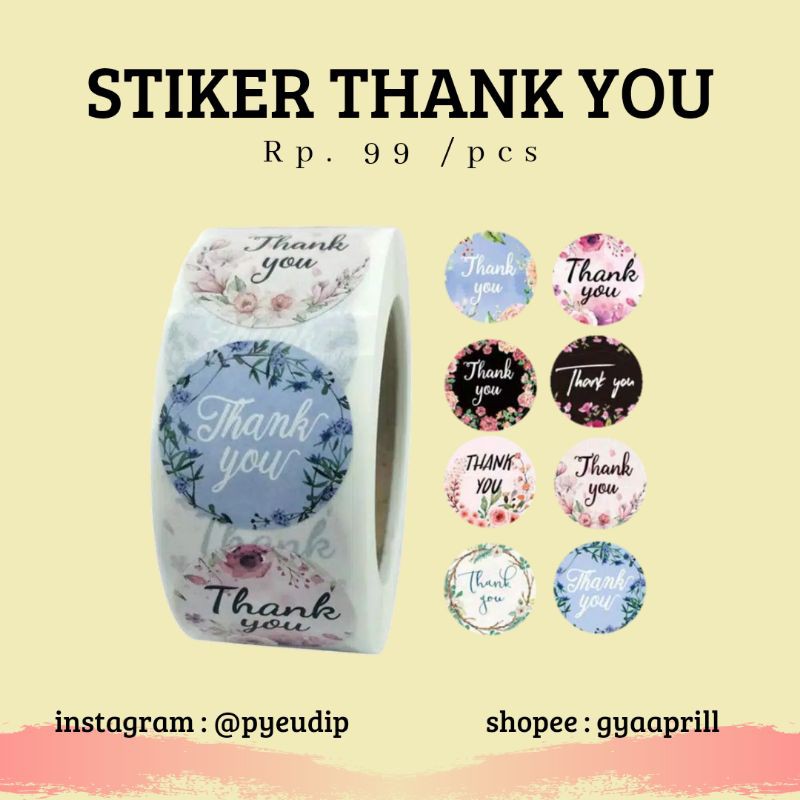 

STICKER THANK YOU / STIKER TERIMAKASIH / STIKER BULAT THANK YOU