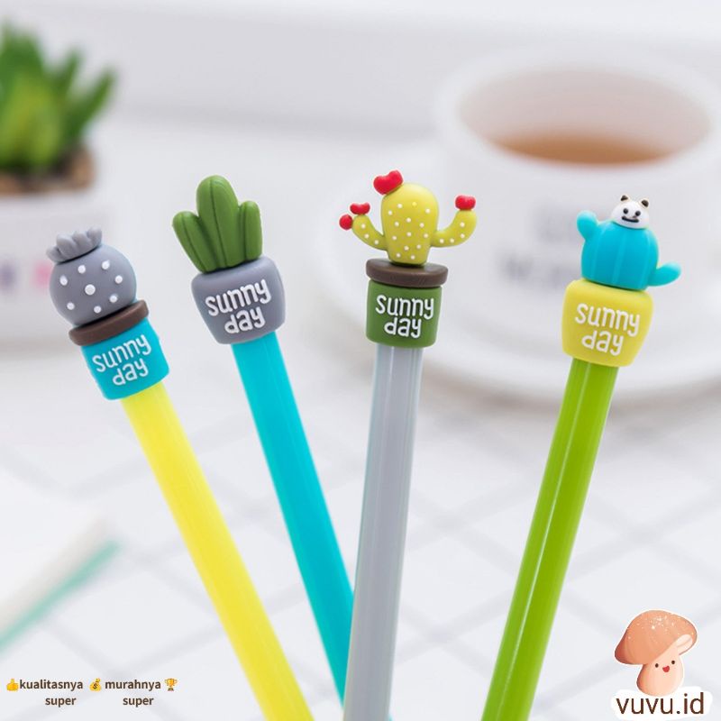 

Pulpen Gel Karakter Kaktus/ Pena Kaktus/Bolpen Gel /Pulpen Lucu Unik Bentuk Pot Kaktus bolpoint