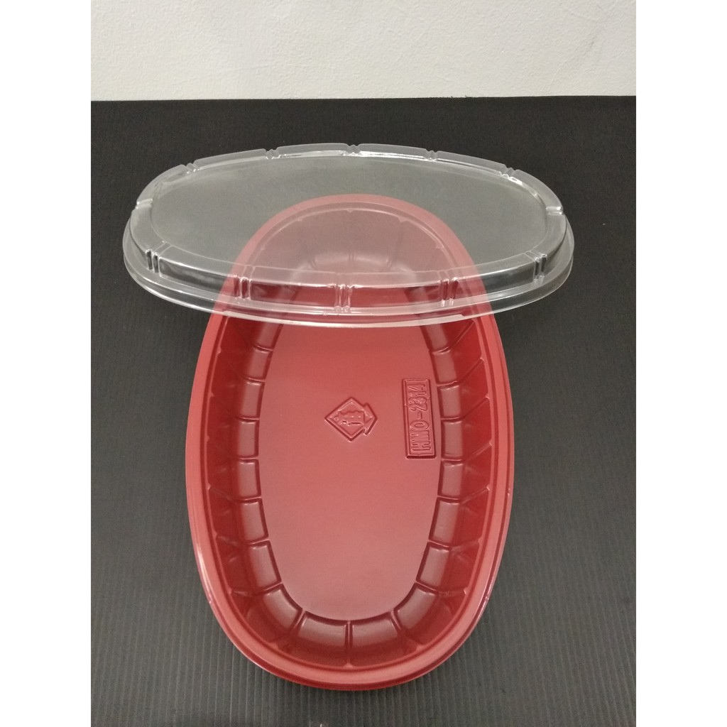 Bento Oval Polos Red Black 14x23