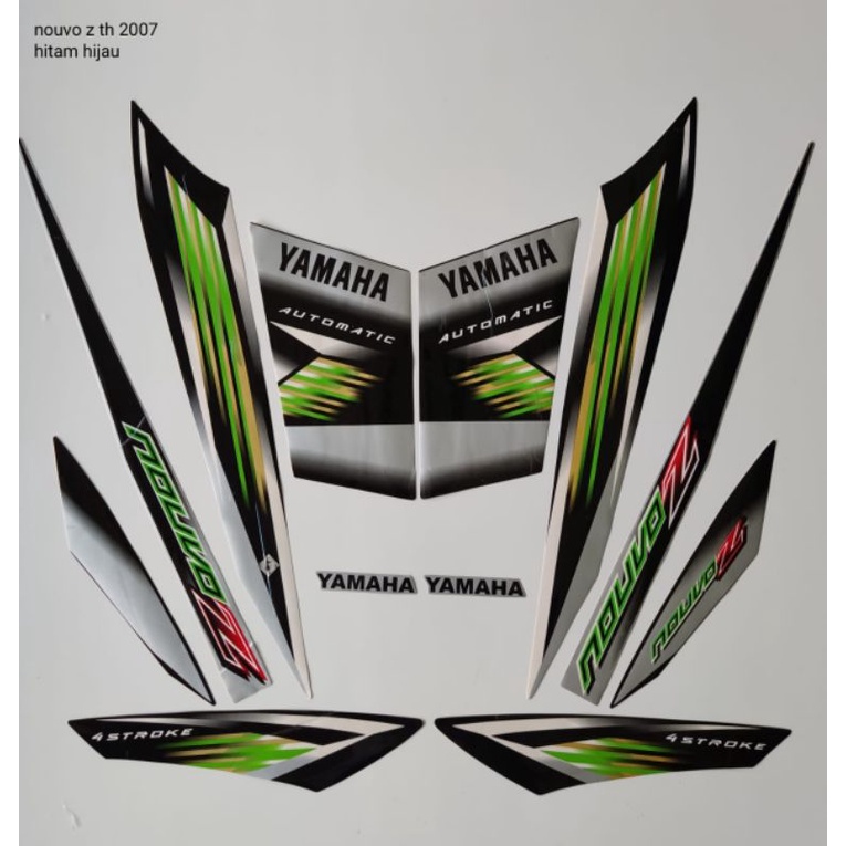 striping motor Yamaha Nouvo Z tahun 2007 warna hitam hijau