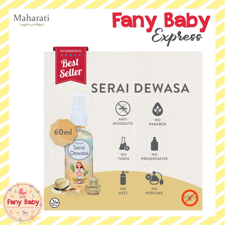 MAHARATI SERAI DEWASA ANTI NYAMUK ALAMI [20ML, 60ML, 250ML]