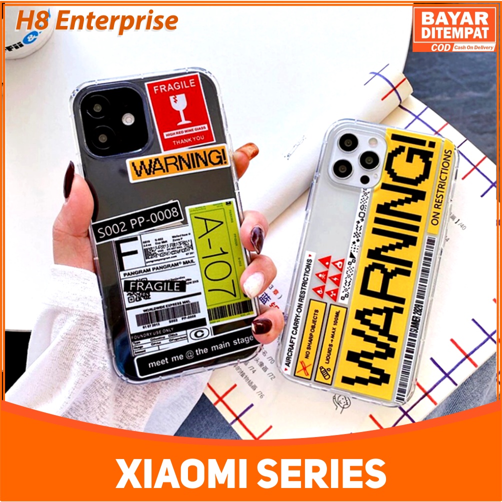 Casing Xiaomi Redmi 10 10 prime Redmi Note 10 Note 10S Note 10 5G Redmi Note 10 Pro Note 11 Note 11S Note 11 Pro 4G 5G Poco M3 Pro 5G M4 Pro 4G Poco X3 Pro NFC Case Warning Fragile Silicon Transparant Premium