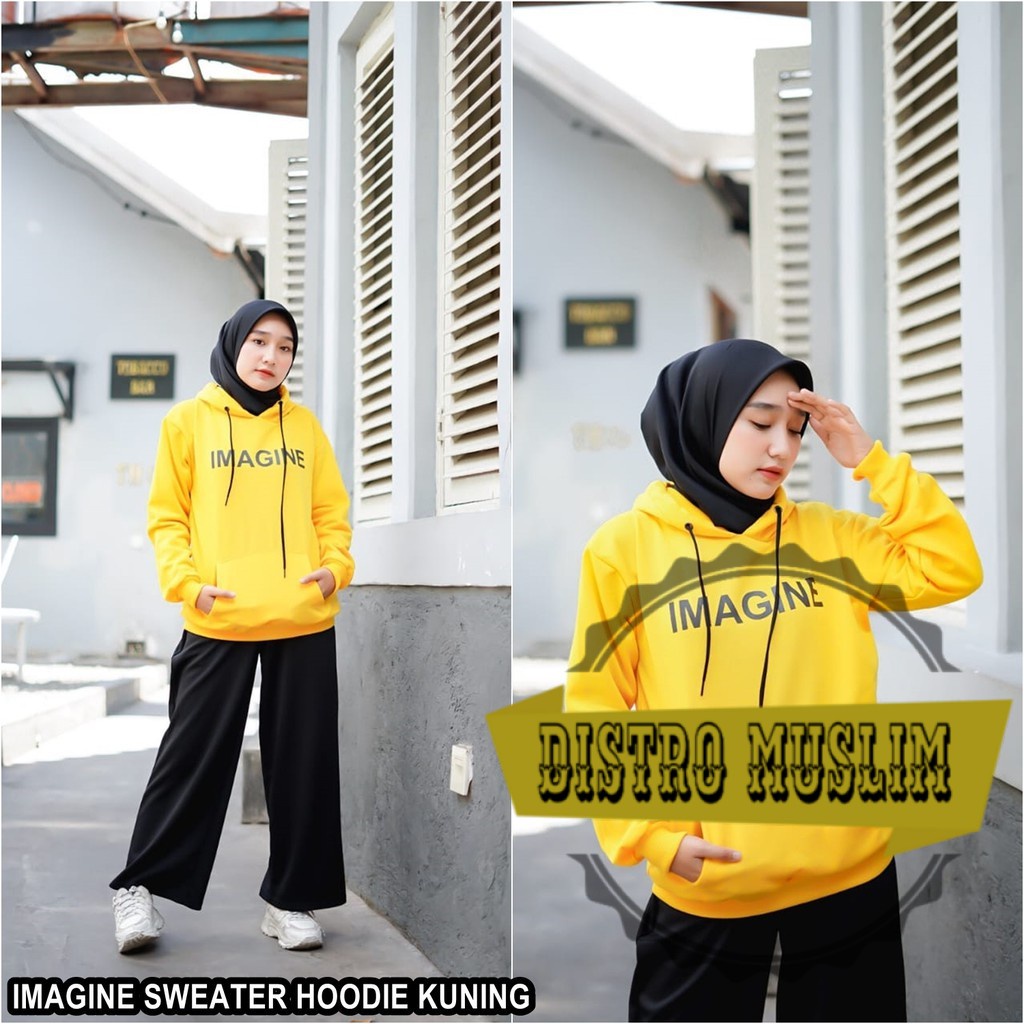 DISTROMUSLIM IMAGINE SWEATER HOODIE PRIA WANITA IKC#