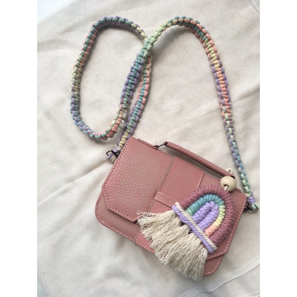 RAINBOW STRAP BAG MACRAME IHLINA // TALI TAS MURAH