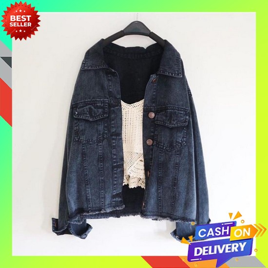 Jaket Snow Jeans Ld 140 Jaket Wanita Jumbo Ovesize Jaket Levis Jumbo J Oversize Black Jacket Fringe