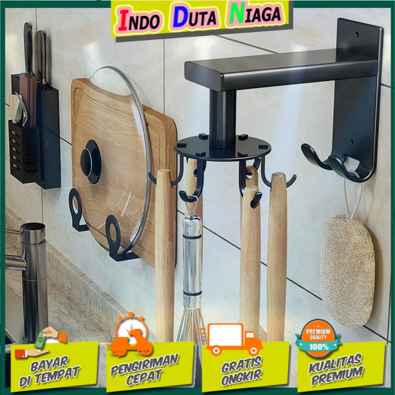 GREBON Hanger Rak Gantungan Dapur 8 Hook Strong Adhesive - E009