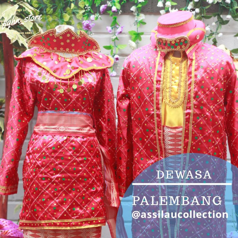 Baju adat dewasa Sumatera Selatan/Palembang satuan (Laki/Cewek)